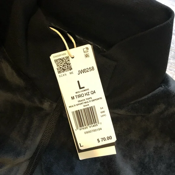 Adidas VELOUR Half Zip Track Sportswear Retro Black Sweater Men’s Size M or L - Picture 10 of 12